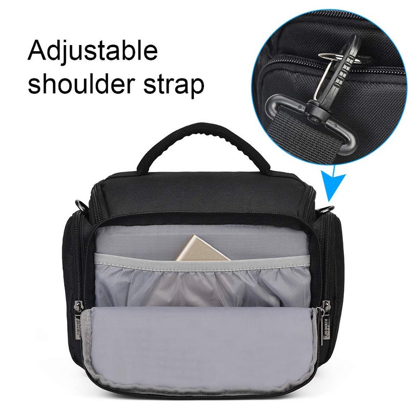 CADeN Camera Shoulder Crossbody Bag Case Compatible for Nikon, Canon, Sony SLR/DSLR Mirrorless Cameras and Lenses Waterproof(1.0 M, Black) - Image 3